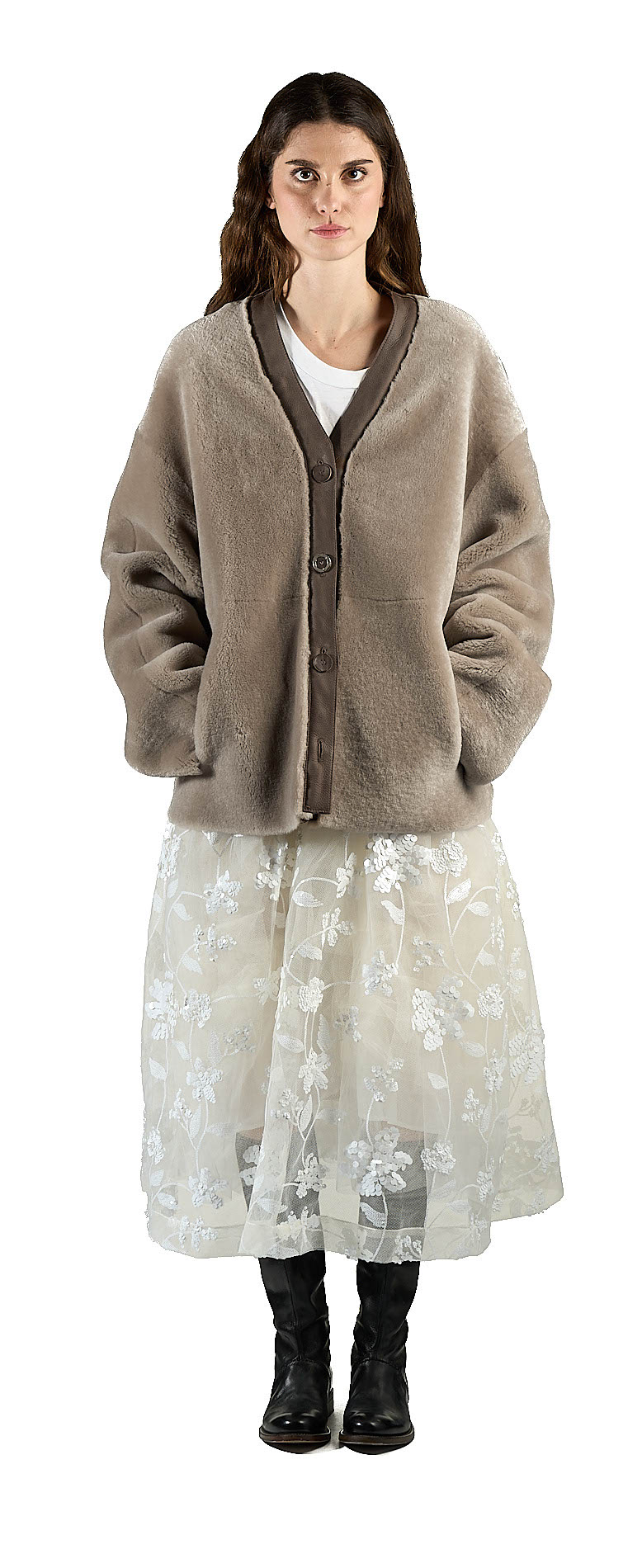 DANIELE BASTA LEATHER AND SILVER JACKET